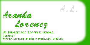 aranka lorencz business card